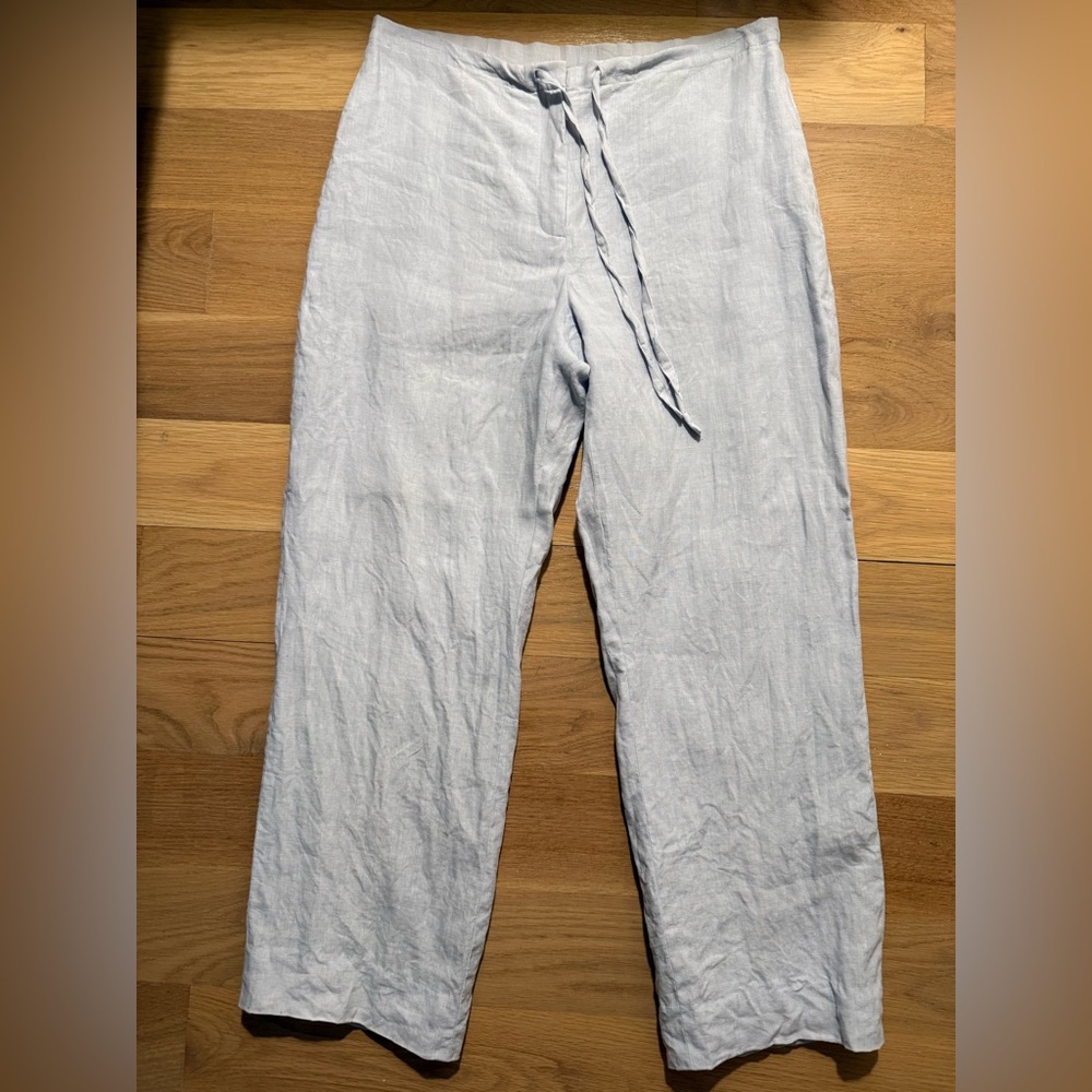 Brooks Brothers Light Blue Linen Drawstring Chinos